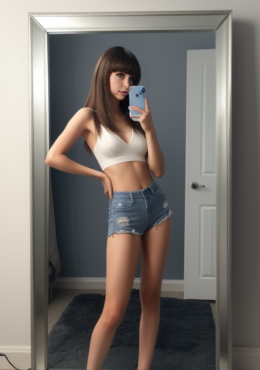 In the intimate rectangle of her phone's screen, Riley Reid captures a moment of playful confidence. Dressed in short blue shorts that highlight the elegant line of her legs and a soft, light top, she is the picture of casual summer charm. Her gaze, both focused and distant, bridges the space between the private moment and the shared image, inviting the viewer into her sun-dappled world. /  अपने फ़ोन की स्क्रीन के अंतरंग आयत में, राइली रीड खेलती हुई आत्मविश्वास का एक पल कैद करती हैं। छोटे नीले शॉर्ट्स, जो उसके पैरों की सुंदर रेखा को उजागर करते हैं, और एक हल्के टॉपिक में सजी, वह आकस्मिक गर्मियों के आकर्षण की तस्वीर हैं। उकी नज़र, एक साथ केंद्रित और दूर, निजी क्षण और साझा छवि के बीच की दूरी को पाटती है, दर्शक को उसी धूप-छनें हुए संसार में आमंत्रित करती है